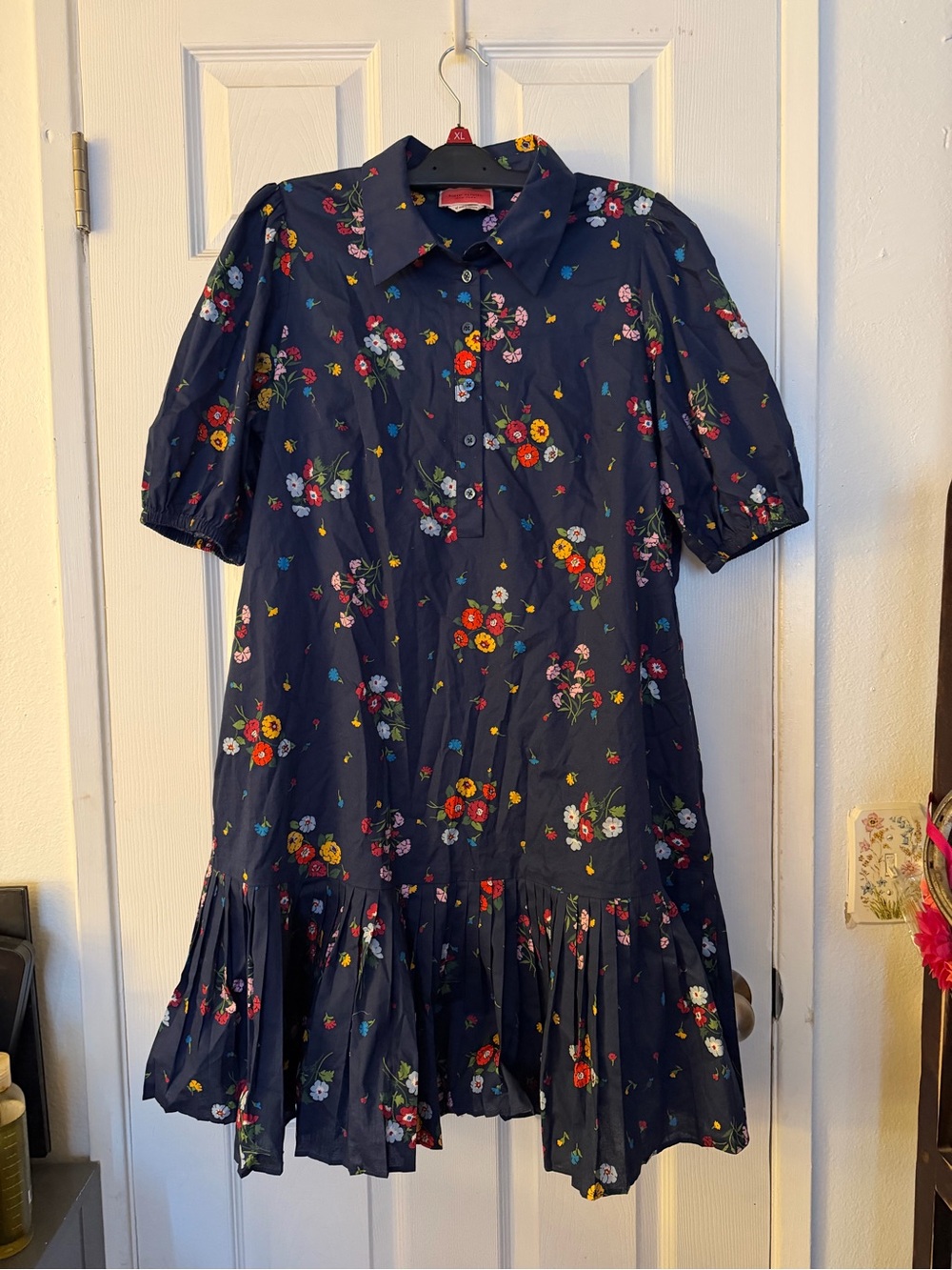 Kate Spade Navy Floral Button-Front Dress